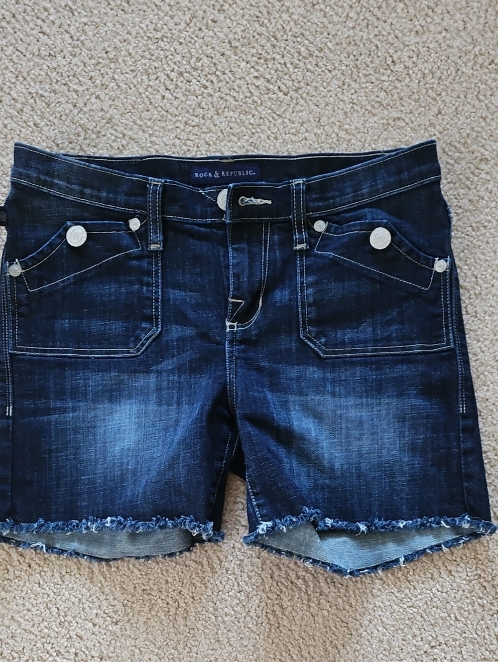 Rock & Republic Women's Indigo Distressed Denim Shorts